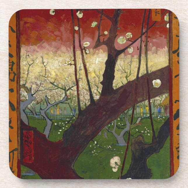 Van Gogh's Japonaiserie nach Hiroshige Untersetzer (Vorderseite)