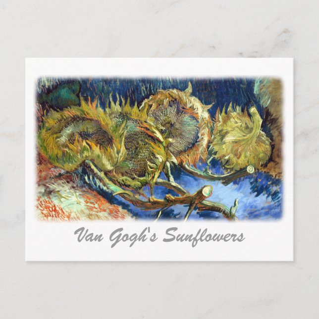Van Gogh's Sonnenblumen Postkarte (Vorderseite)