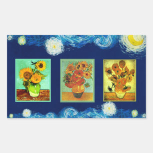 Van Goghs Sonnenblumen-Serie Rechteckiger Aufkleber