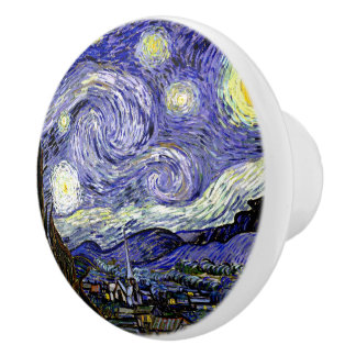 Van Gogh's Starry Night, 1889 Keramikknauf