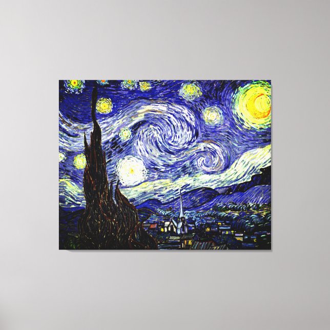 Van Gogh's Starry Night, 1889 Leinwanddruck (Vorderseite)