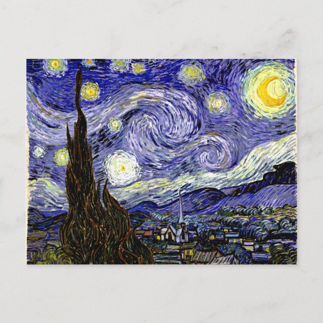 Van Gogh's Starry Night, 1889 Postkarte (Vorderseite)