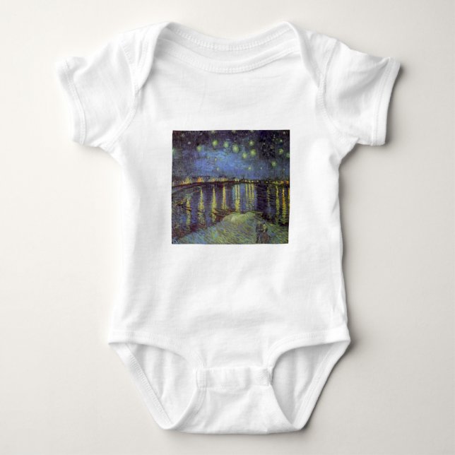 Van Gogh's Starry Night Painting Baby Strampler (Vorderseite)