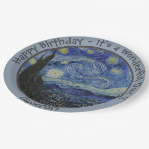 Van Goghs Sternennacht-Partyartikel-Kollektion Pappteller