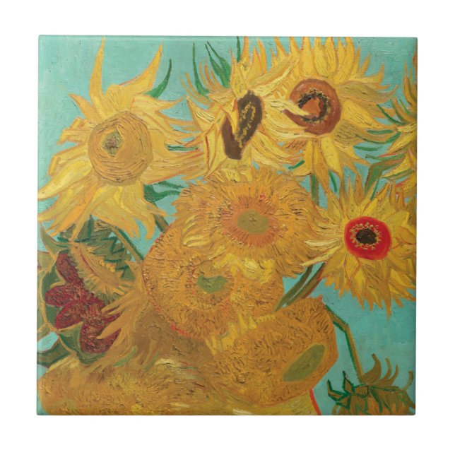 Van Gogh's Sunflowers Keramik Tile Fliese (Vorderseite)