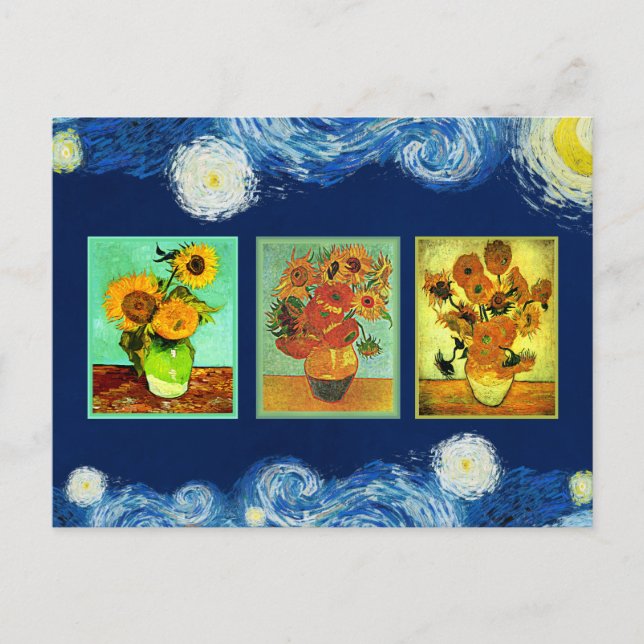 Van Gogh's Sunflowers Serie Postcard Postkarte (Vorderseite)