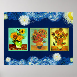 Van Gogh's Sunflowers Serie Poster