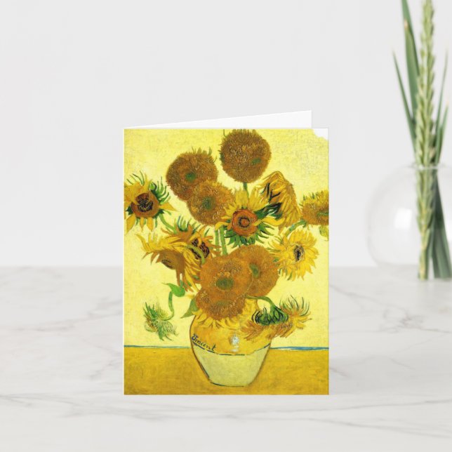 Van- Goghsonnenblume-Anmerkungs-Karte Karte (Vorderseite)