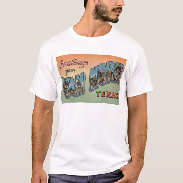 Van Horn, Texas - große Buchstabe-Szenen T-Shirt (Vorderseite)