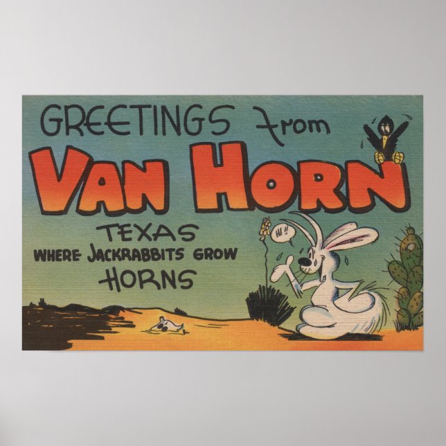Van Horn, Texas (Jackkanbit & Crow) Poster (Vorne)