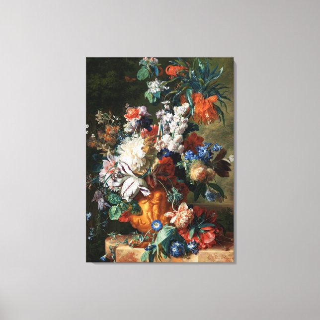 Van Huysum's Bouquet von Blume Leinwand drucken (Vorderseite)