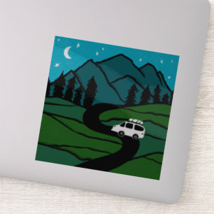 VAN LIFE Bäume Wald Berge Berge Berge Bergsee Aufkleber