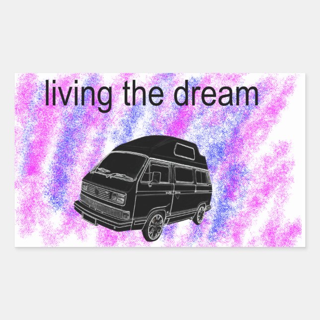 Van Life Camper van Rechteckiger Aufkleber (Vorderseite)