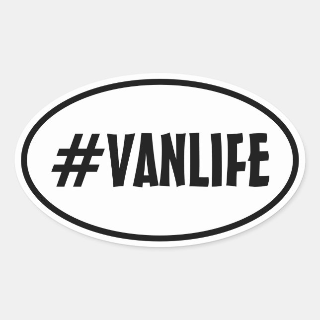VAN LIFE Nomad Adventure Travel Camping Lifestyle Ovaler Aufkleber (Vorderseite)