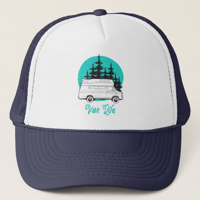 VAN LIFE Nomad Adventure Travel Camping Lifestyle Truckerkappe (Vorderseite)