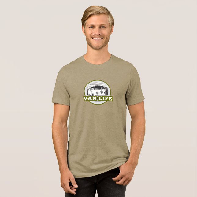 Van Life, Retro Mens Tri-Blend Shirt (Vorderseite voll)