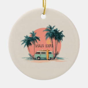 Van Life – Retro-Strand-Camper-Art Keramik Ornament