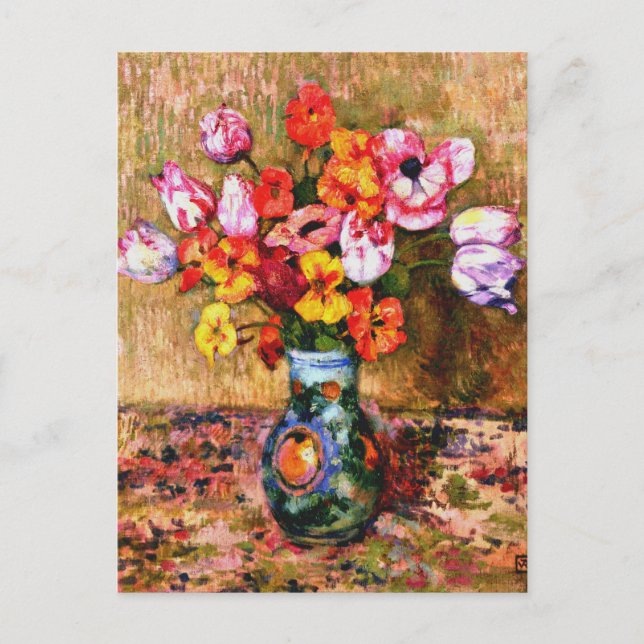 Van Rysselberghe - Tulips und Nasturtien Postkarte (Vorderseite)