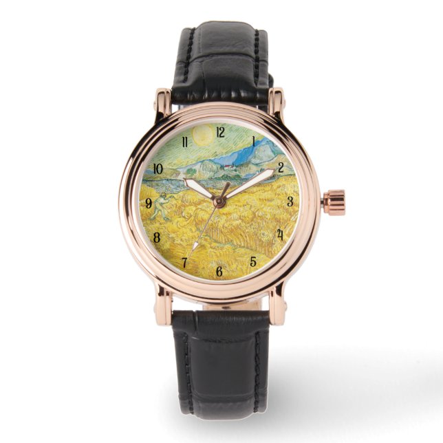 Van Wheat Field Art Lover - Geschenk und Kultur Armbanduhr (Vorderseite)
