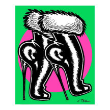 Vana DeVinyl™/Fun-Fur, High-Heeled Boots