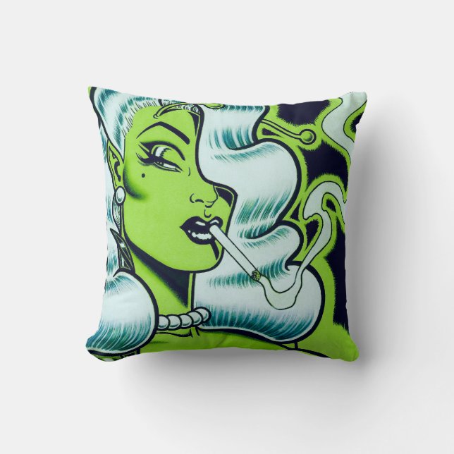 Vana DeVinyl™/gefährliches Dame Throw-Kissen Kissen (Vorderseite)