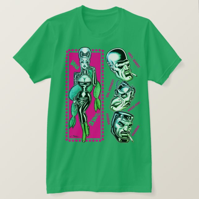 Vana DeVinyl™/Katzenrufe/Grün T-Shirt (Design vorne)