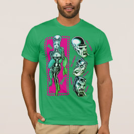 Vana DeVinyl™/Katzenrufe/Grün T-Shirt
