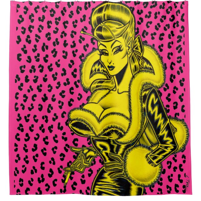 Vana DeVinyl™/Leopard Druckduschvorhang Duschvorhang (Vorderseite)