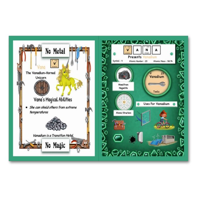 Vana - Vanadium Horn Unicorn Trading Card Tischnummer (Vorderseite)