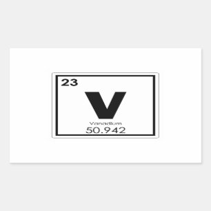 Vanadium Chemielementsymbol-chemische Formel Rechteckiger Aufkleber
