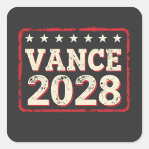 Vance 2028 für die Präsidentenwahl Trump Republika Quadratischer Aufkleber