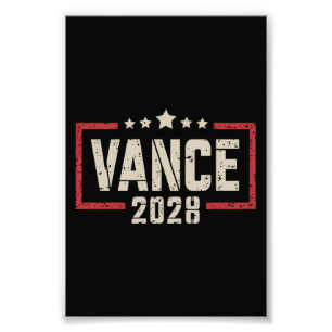 Vance 2028 Präsident Wahlkampagne US-Flagge Fotodruck