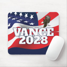 Vance 2028 Text mit Flagge und Weißkopfseeadler Mousepad