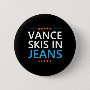 Vance Skifahren in Jeans Lustiges Skifahren Anti J Button