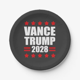 Vance Trump Präsidentschaftswahl 2028 Politisch Pappteller