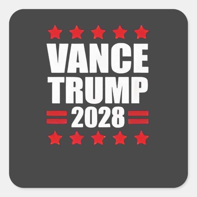 Vance Trump Präsidentschaftswahl 2028 Politisch Quadratischer Aufkleber (Vorderseite)