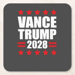 Vance Trump Präsidentschaftswahl 2028 Politisch Rechteckiger Pappuntersetzer