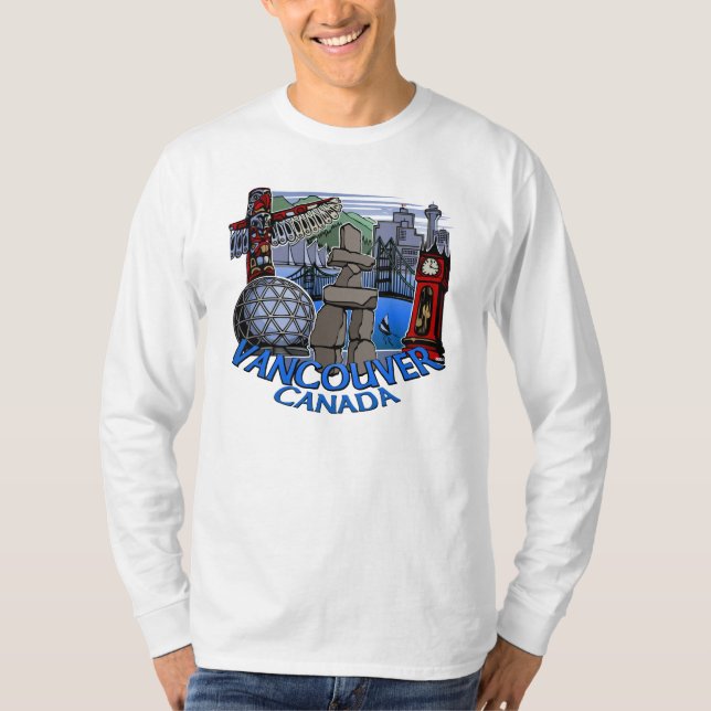 Vancouver-Andenken-langes T-Shirt (Vorderseite)