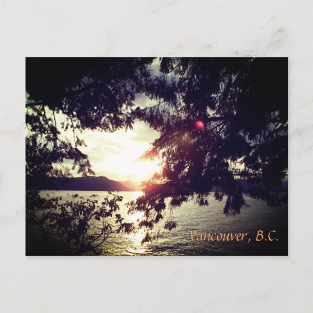 Vancouver, B.C. Sonnenuntergang Postkarte (Vorderseite)