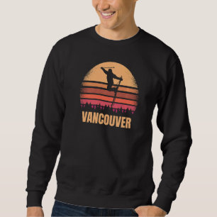Vancouver Bc Canada Skier Vintag Skiing 80er 90s S Sweatshirt
