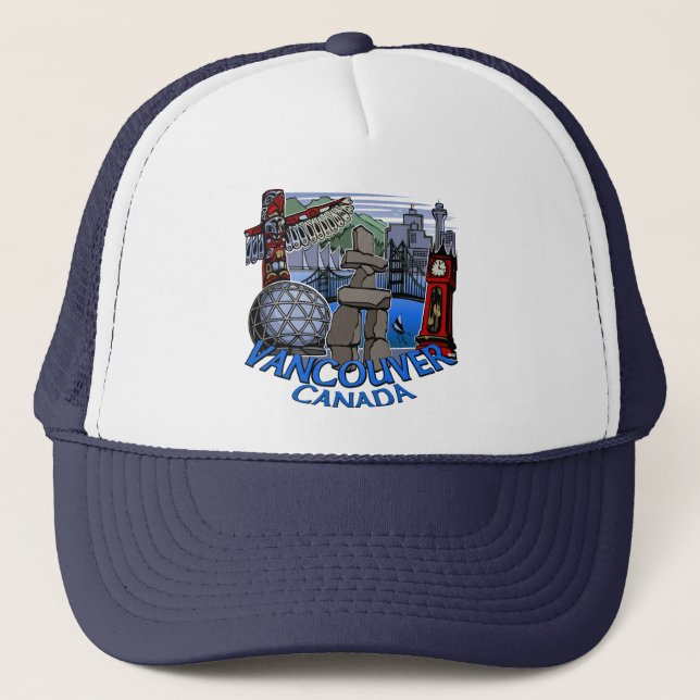Vancouver BC Caps Souvenir Trucker Caps & Hats Truckerkappe (Vorderseite)