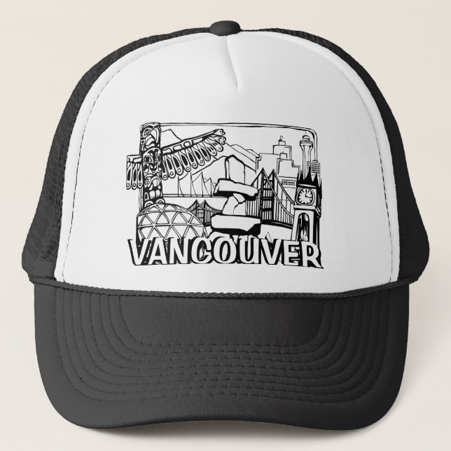 Vancouver BC Casquette Cartes et Casquettes de cam (Devant)