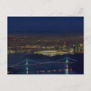 Vancouver BC Cityscape by Lions Gates Bridge Postkarte