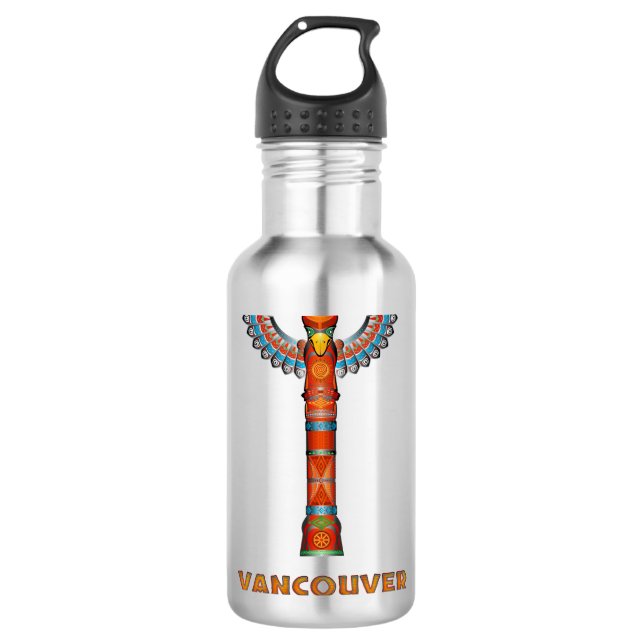 Vancouver (BC) Kanada - Totem Pole Trinkflasche (Vorderseite)