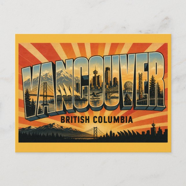 Vancouver BC Küstenmetropole Postkarte (Vorderseite)