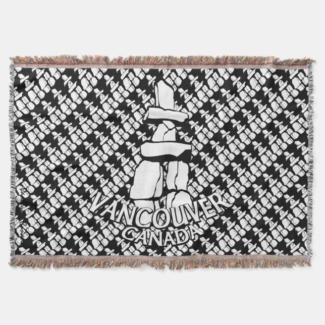 Vancouver Blanket Vancouver Inukshuk Souvenir Gesc Decke (Vorderseite)
