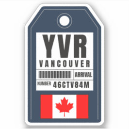 Vancouver Boarding Pass - Kanada YVR Aufkleber