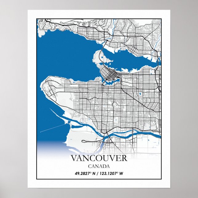 Vancouver British Columbia Canada Travel City Map Poster (Vorne)