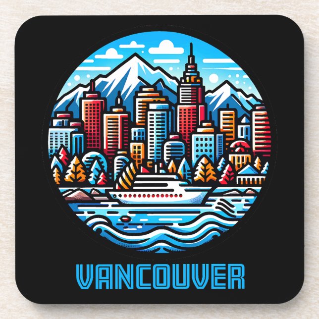 Vancouver British Columbia Kanada Getränkeuntersetzer (Vorderseite)