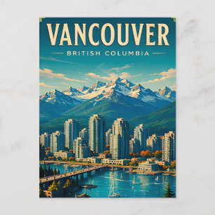 🏔️ Vancouver British Columbia Reise Retro Postkarte